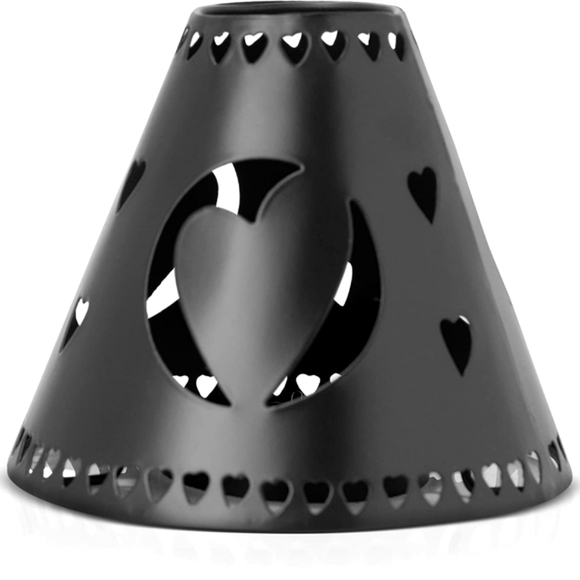 Black Metal Heart Decorative Tin Candle Shade (16 oz. & Larger Jar) - Picture 4 of 6